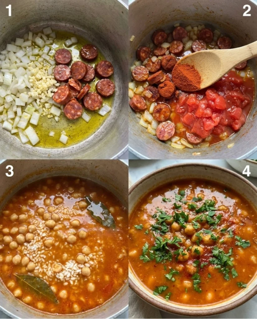 Spanish Chickpea and Rice Soup steps