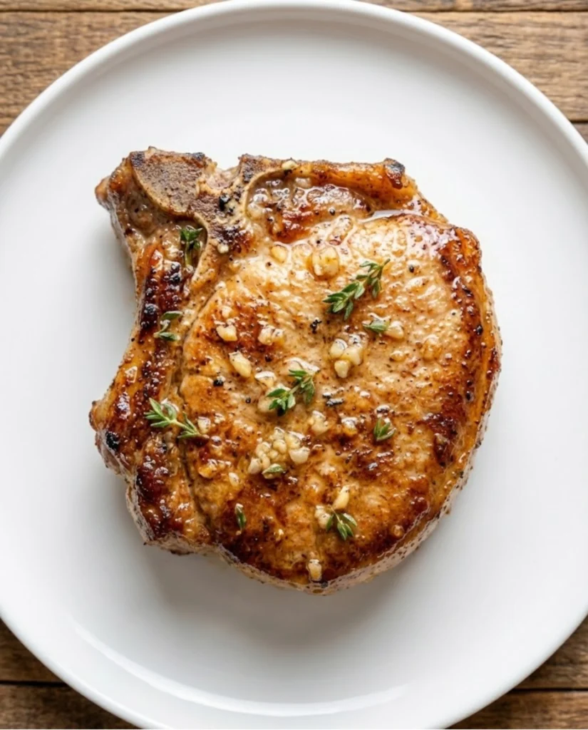 Garlic Butter Pan Seared Pork Chops