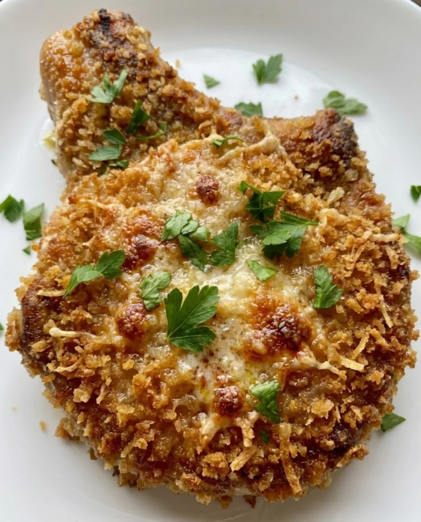 Crispy Baked Parmesan Pork Chops