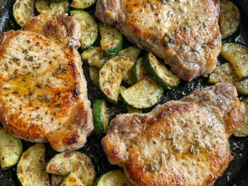 Pork Chops And Zucchini Skillet