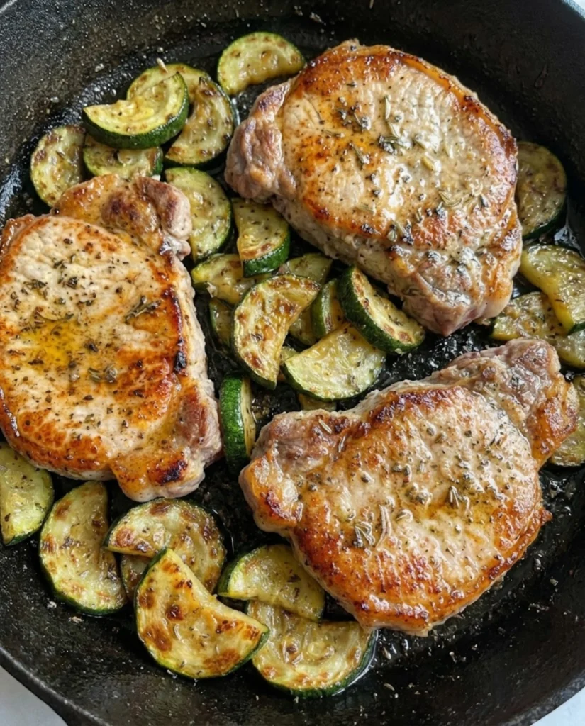 Pork Chops And Zucchini Skillet