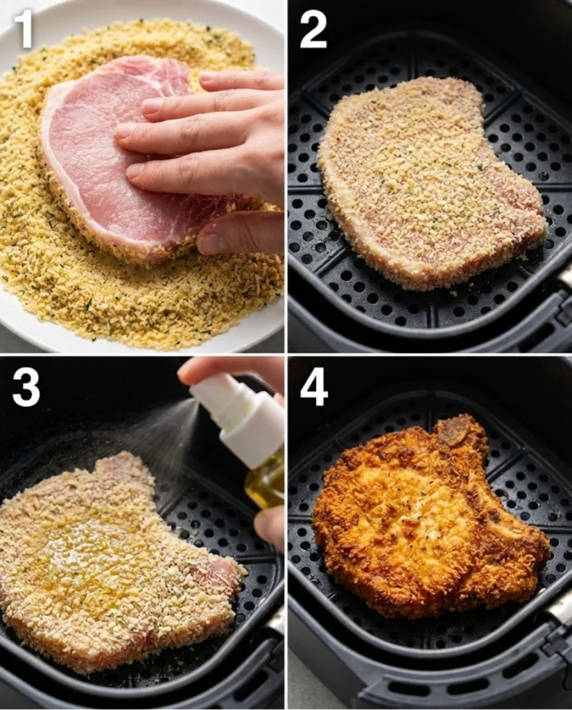 Crispy Pork Chops in an Air Fryer steps