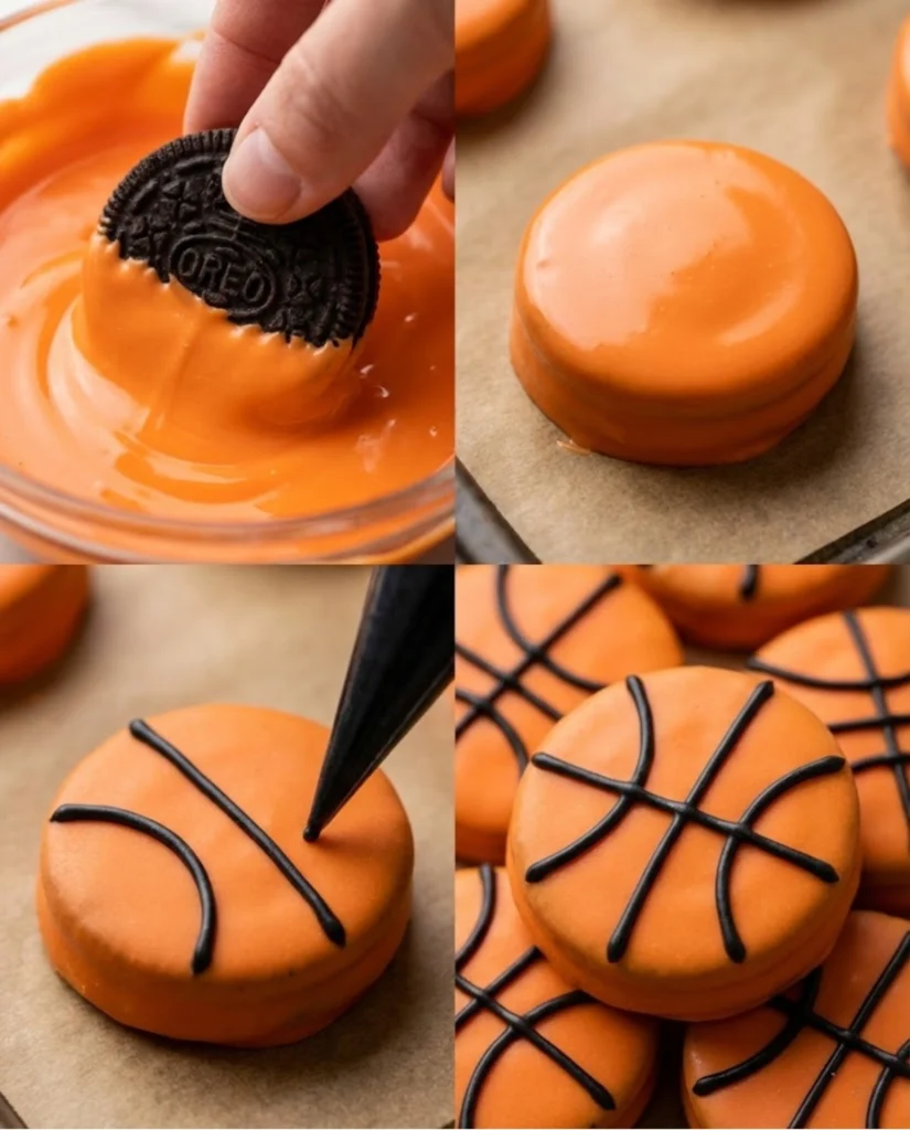 OREO Basketball Cookies steps