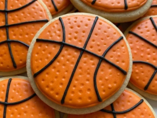 Decorated Basketball Cookies
