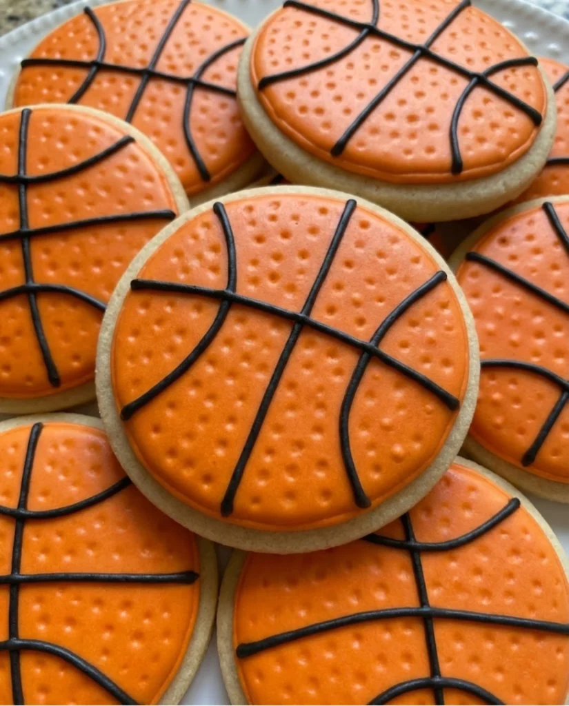 Decorated Basketball Cookies