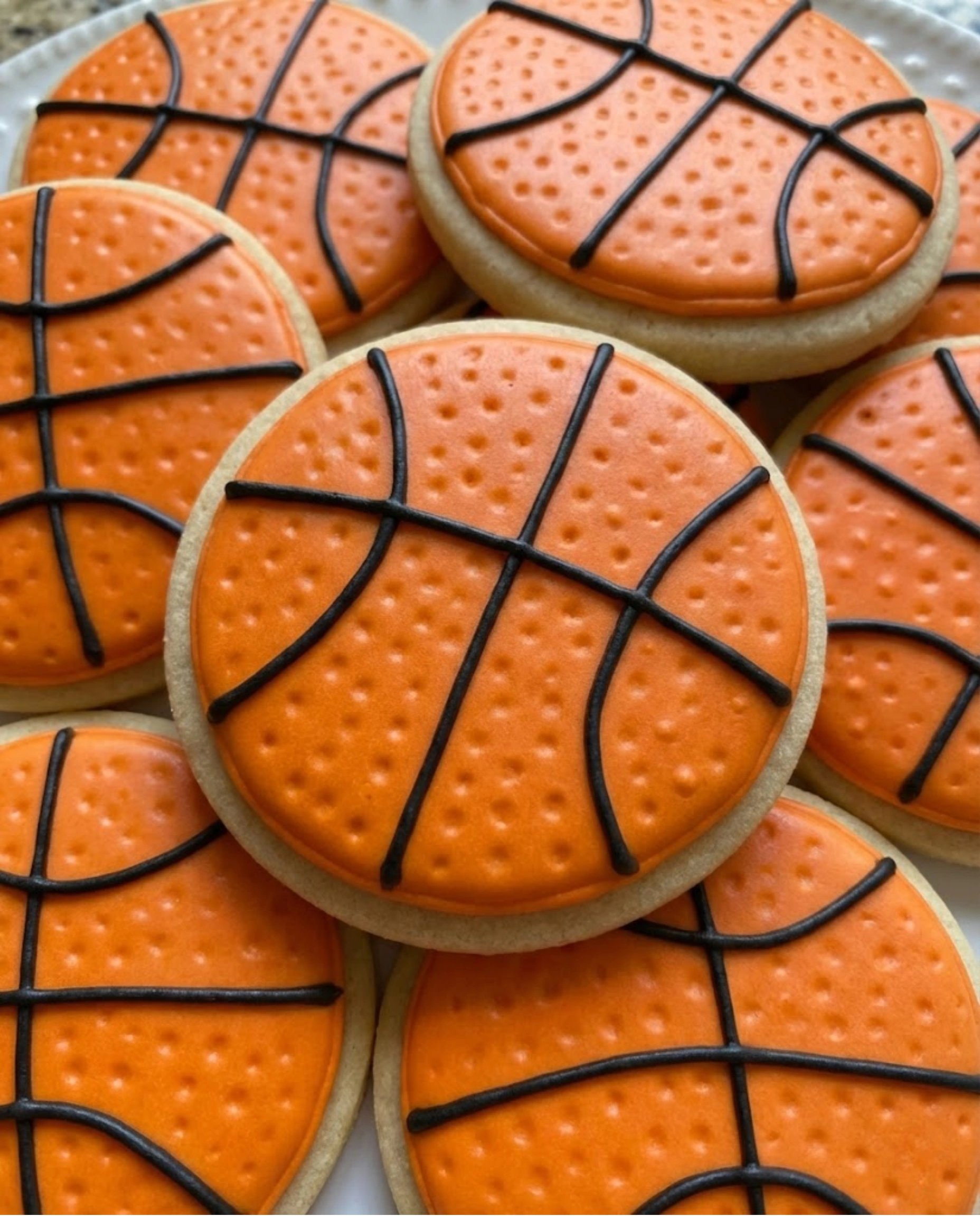 Decorated Basketball Cookies