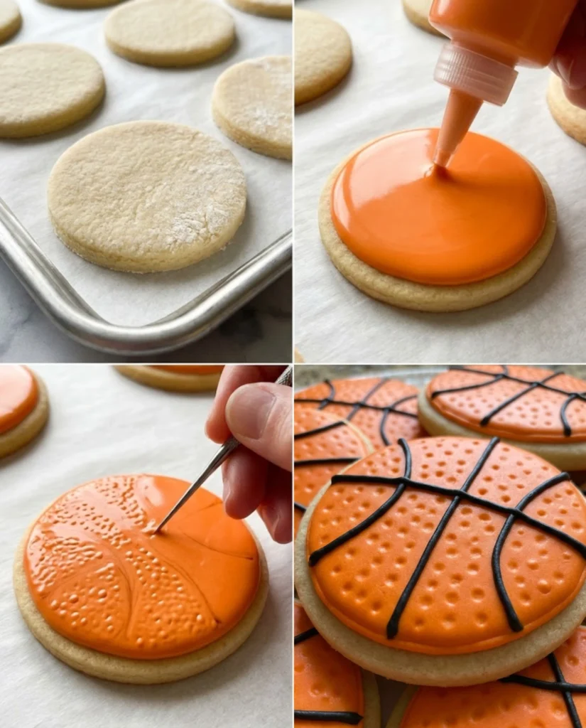 Decorated Basketball Cookies steps