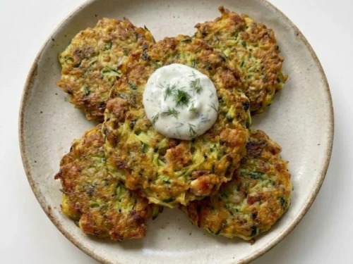 Zucchini Fritters with Chicken