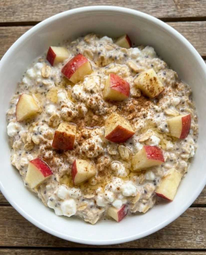 Apple Cottage Cheese Overnight Oats