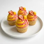 Mango Strawberry Sunset Cupcakes