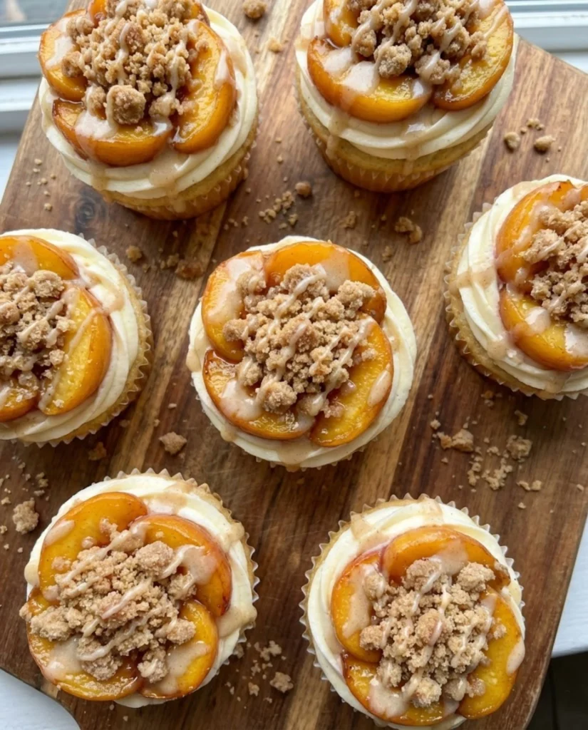 Peach Cobbler Cupcakes