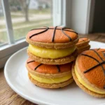 Lemon Shortbread Sandwich Basketball Cookies