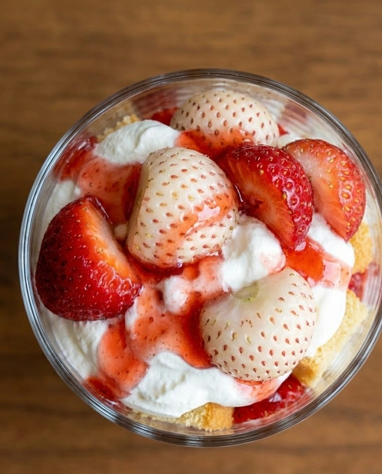 Pineberry & Strawberry Shortcake Cups