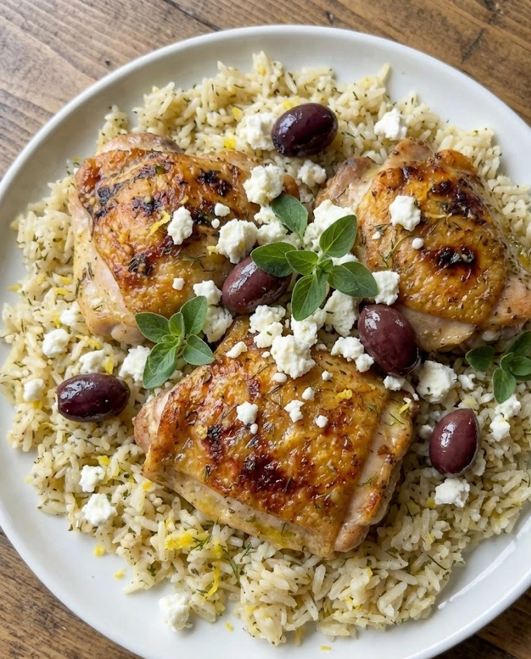 Greek Chicken Thighs and Rice