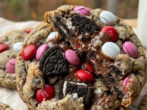 Valentine's Day Oreo M&Ms Cookies