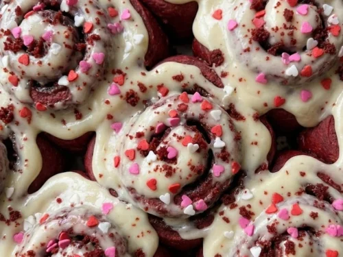 Red Velvet Valentine's Day Cinnamon Rolls