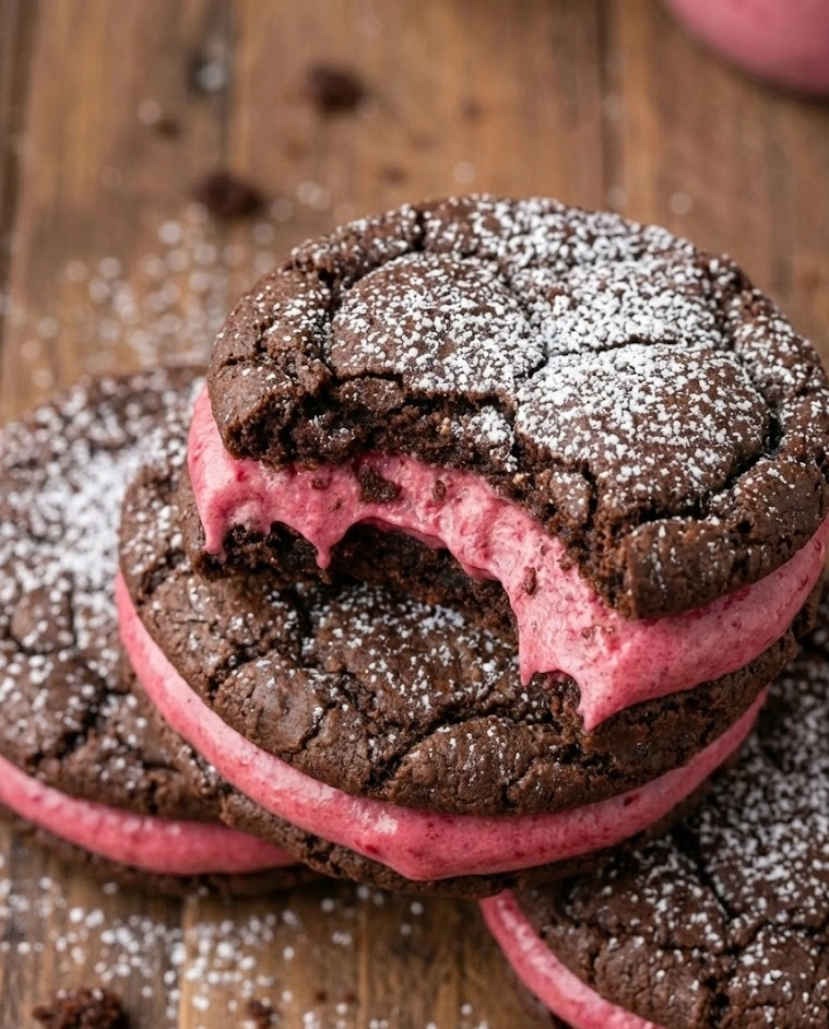 Chocolate Raspberry Sandwich Cookies