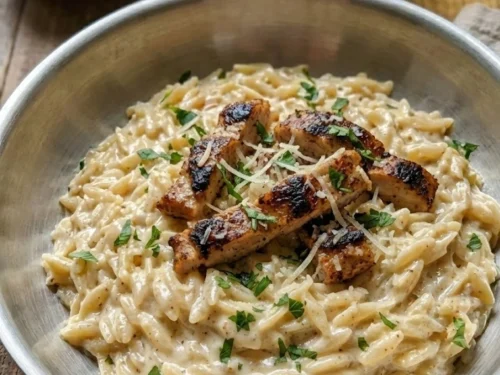 Creamy Cajun Chicken Alfredo Orzo