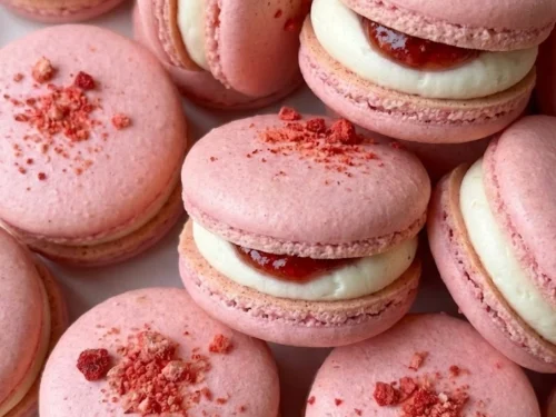 Strawberry Shortcake Macarons
