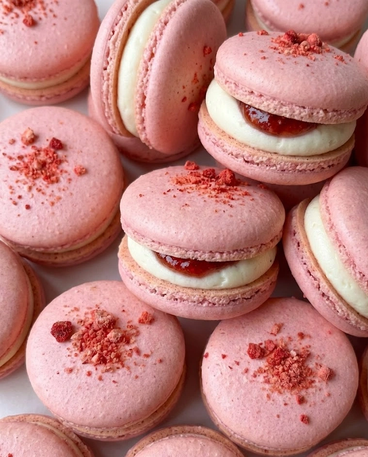 Strawberry Shortcake Macarons