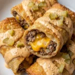 Crispy Cheeseburger Spring Rolls