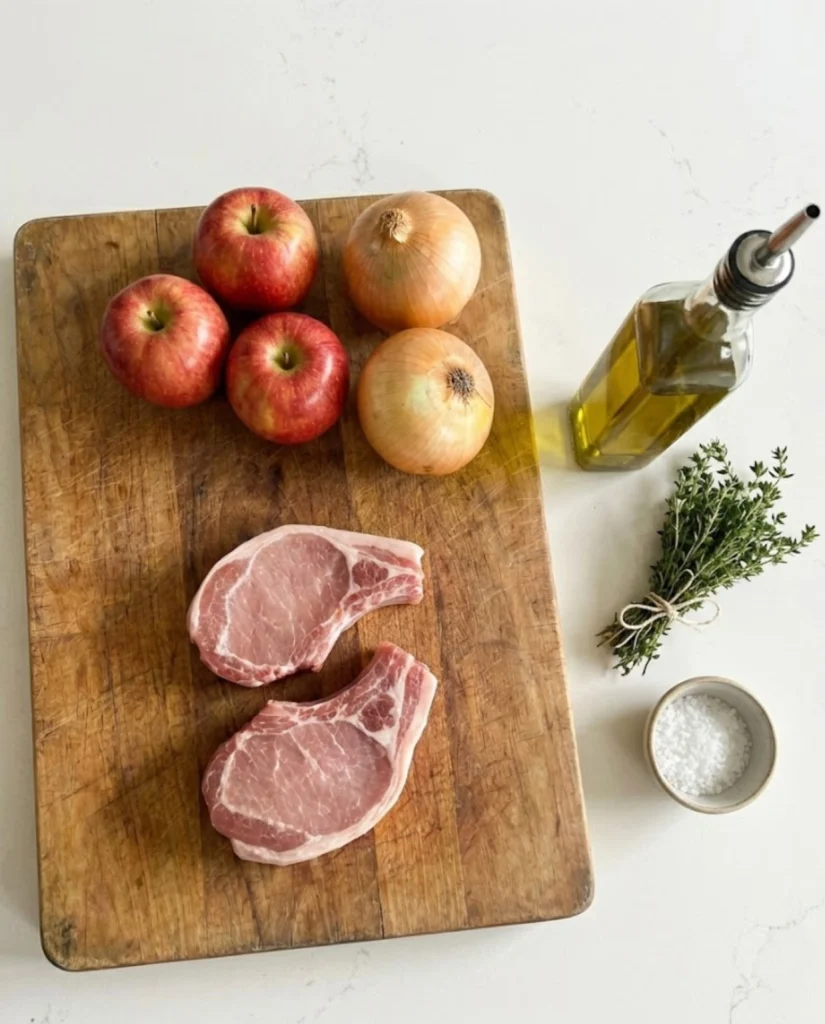 Pork Chops with Apples and Onions Key Ingredients