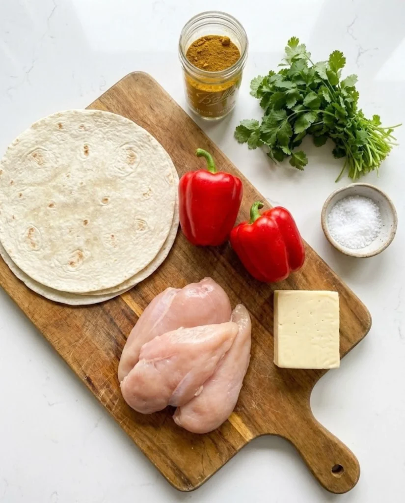 Grilled Curry Chicken Quesadillas ingredients