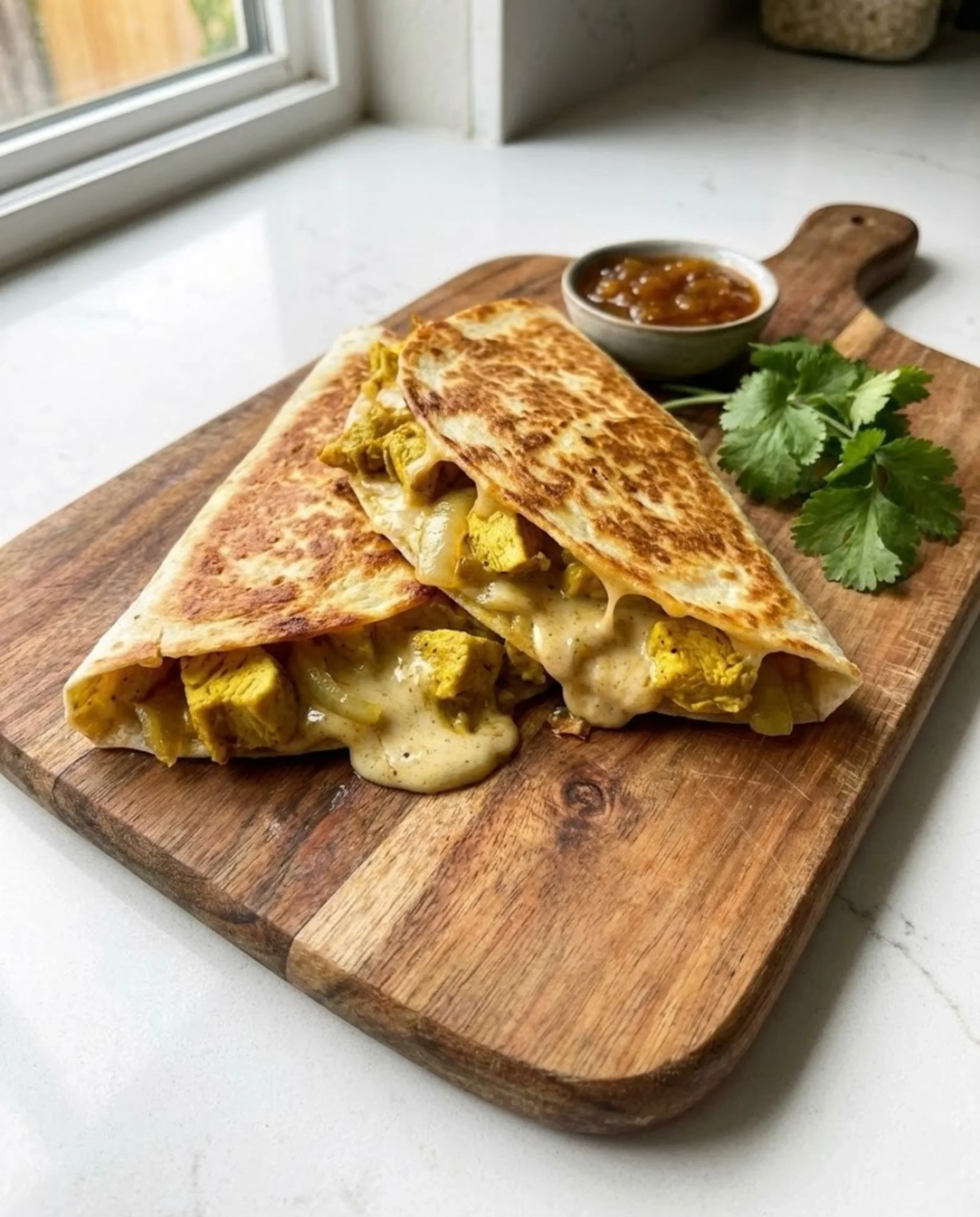 Grilled Curry Chicken Quesadillas