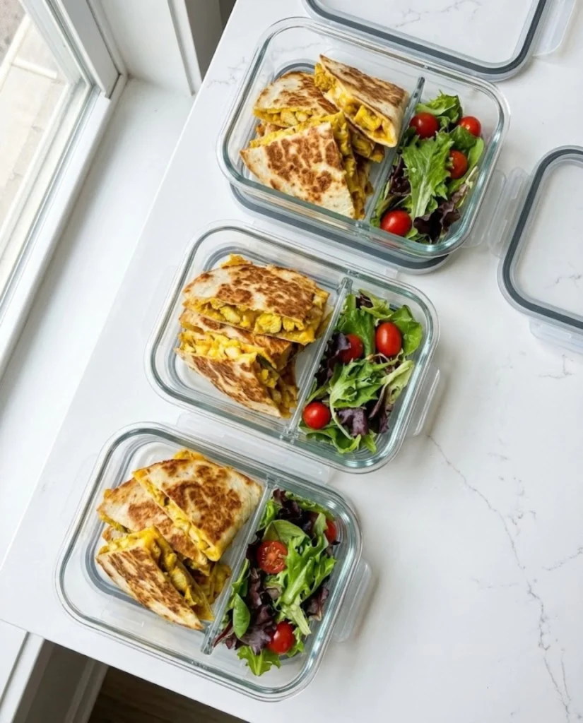 Grilled Curry Chicken Quesadillas meal prep