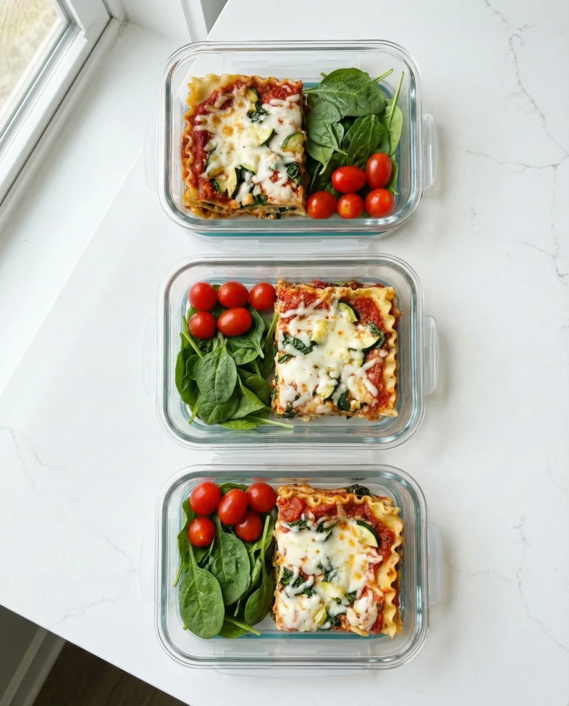 Vegetable Cottage Cheese Lasagna Meal Prep