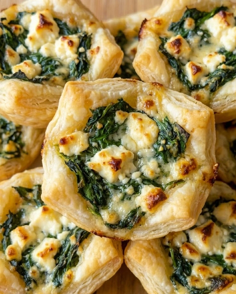 Spinach Feta Puff Pastry Bites