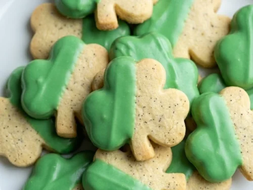 Vanilla Bean Shamrock Cookies