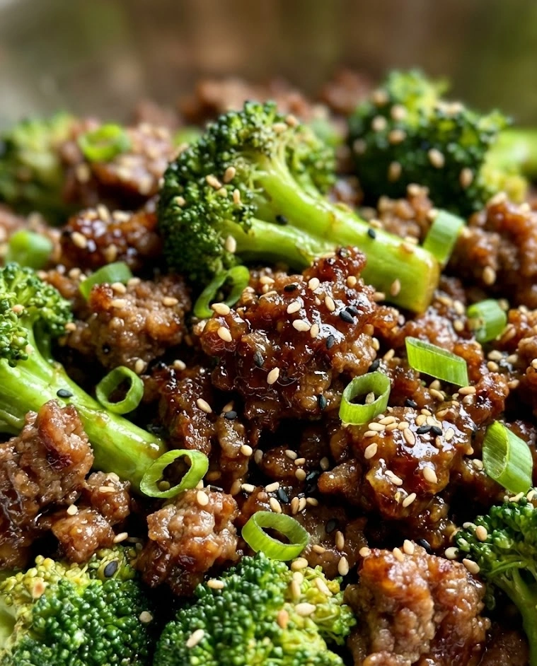 Mongolian Ground Beef with Broccoli
