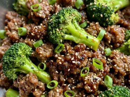 Mongolian Ground Beef with Broccoli