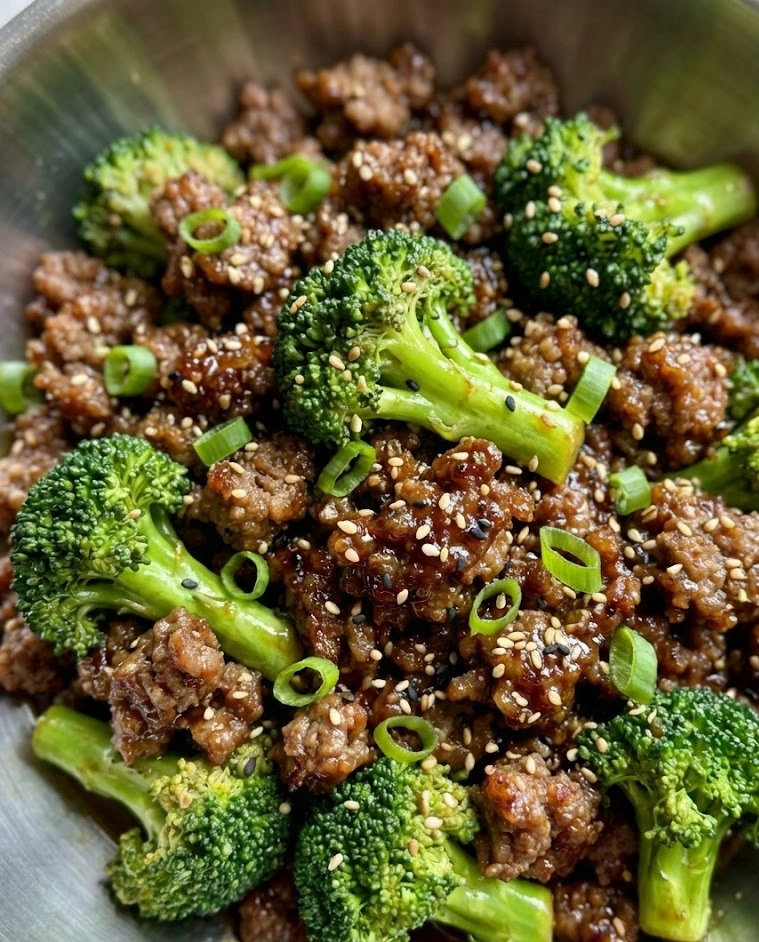 Mongolian Ground Beef with Broccoli