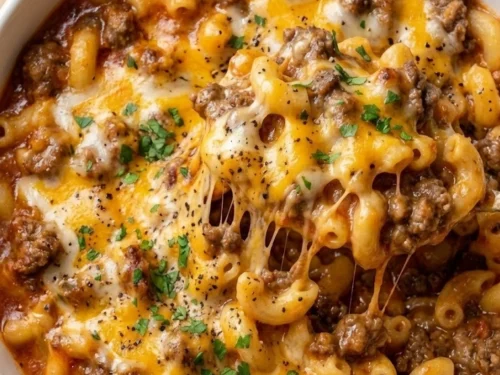 Tomato Beef Mac and Cheese