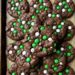 Mint M&M Brownie Cookies