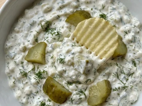Dill Pickle Dip with Cottage Cheese