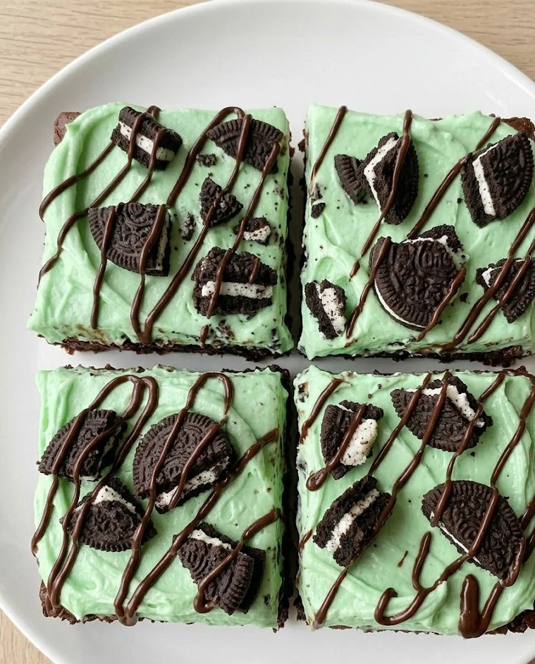 St. Patrick's Day Mint Oreo Brownies