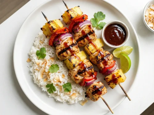 BBQ Chicken Pineapple Kebabs