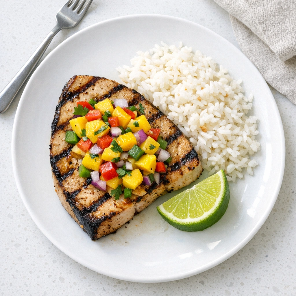 Grilled Swordfish With Mango Salsa
