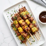 Pineapple BBQ Pork Skewers