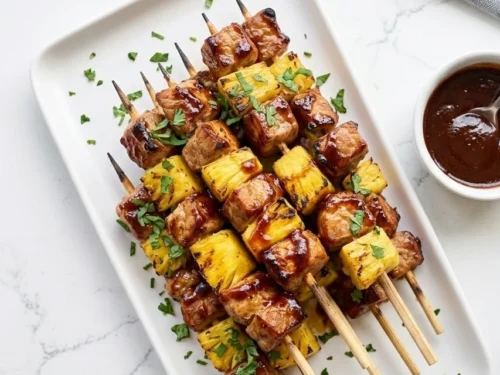 Pineapple BBQ Pork Skewers