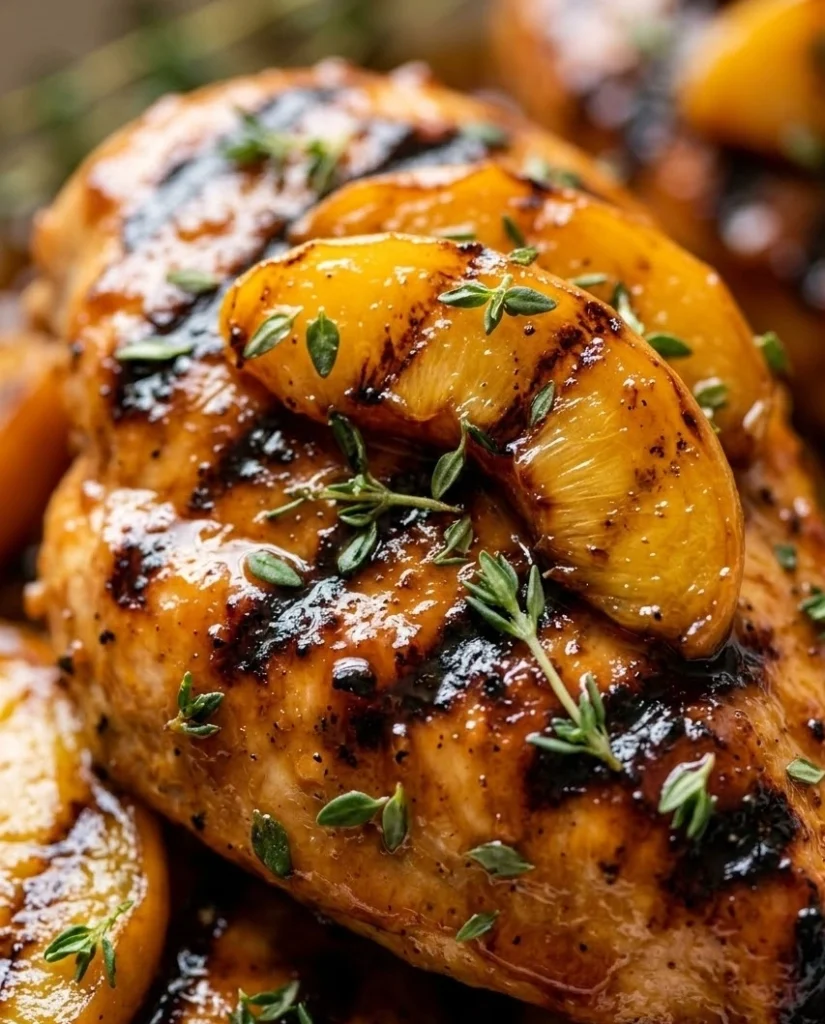 GRILLED CHICKEN WITH PEACH GLAZE