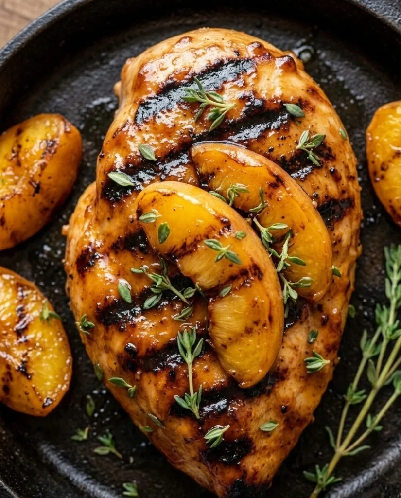 GRILLED CHICKEN WITH PEACH GLAZE