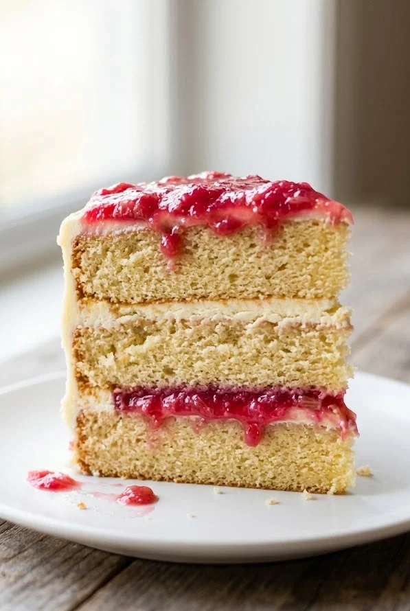 Rhubarb and White Chocolate Cake