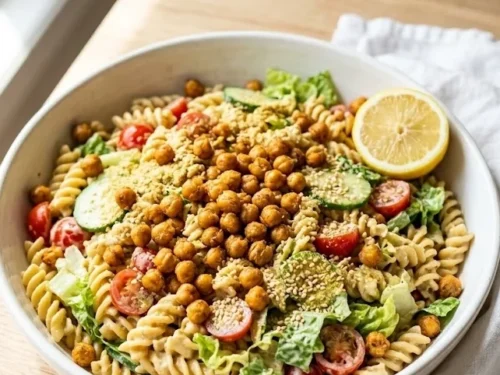 Tahini Caesar Pasta Salad