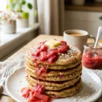 Rhubarb Oatmeal Pancakes