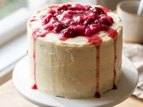 Rhubarb and White Chocolate Cake