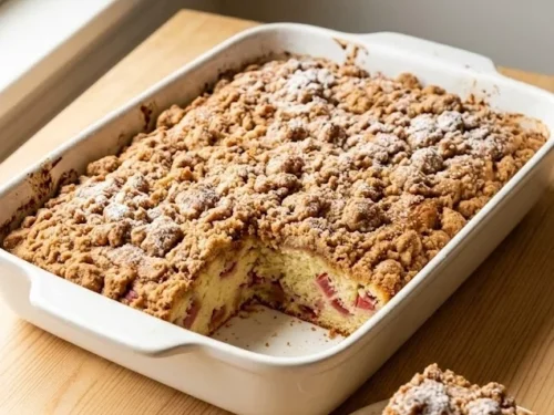 Rhubarb Coffee Crumb Cake